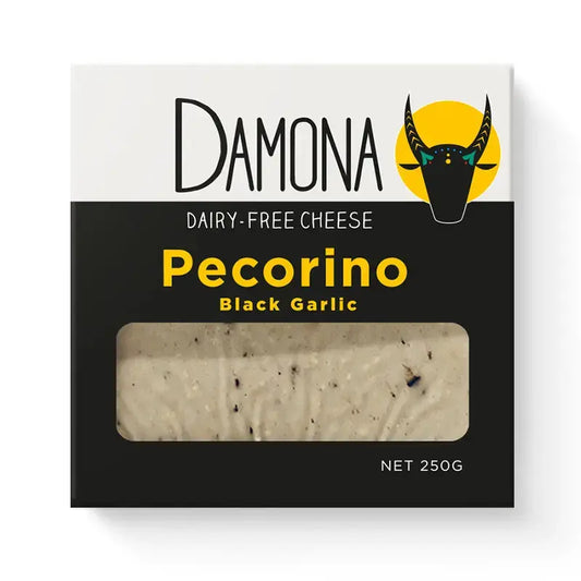 Black Garlic Pecorino Dairy free cheese by Damona Damona