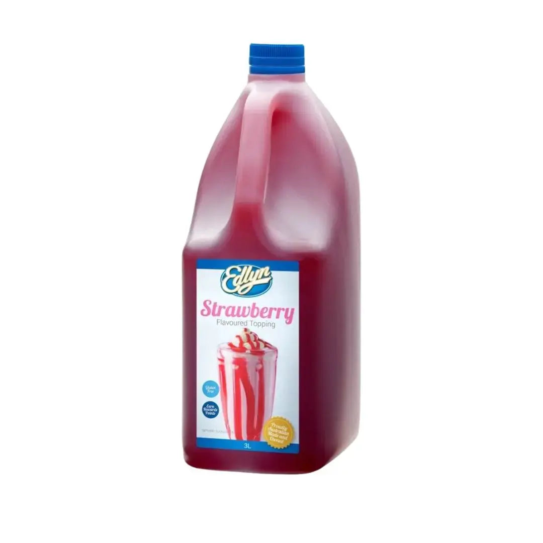 Edlyn Strawberry Topping – 3 L Bottle (Vegan, Gluten-Free, Aussie-Made) Edlyn