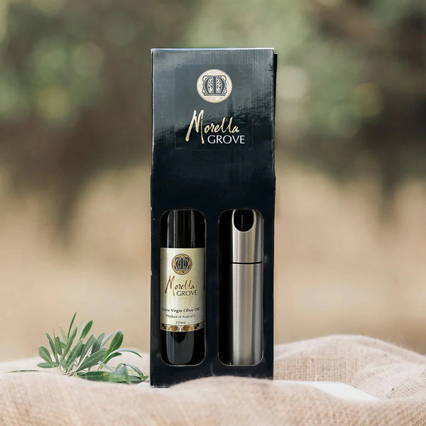 Morella Grove Extra Virgin Olive Oil 250ml + Stainless Steel Spray Bottle