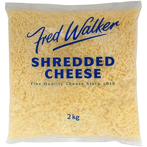 Fred Walker Tasty Shredded Cheese 2kg — Full Flavour and Easy Melt Fred Walker