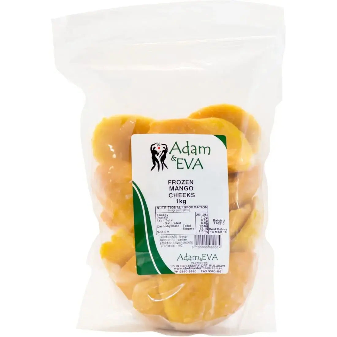 Frozen Mango Cheeks 1 kg – Ripe Tropical Mango Chunks for Cooking & Smoothies Bivi