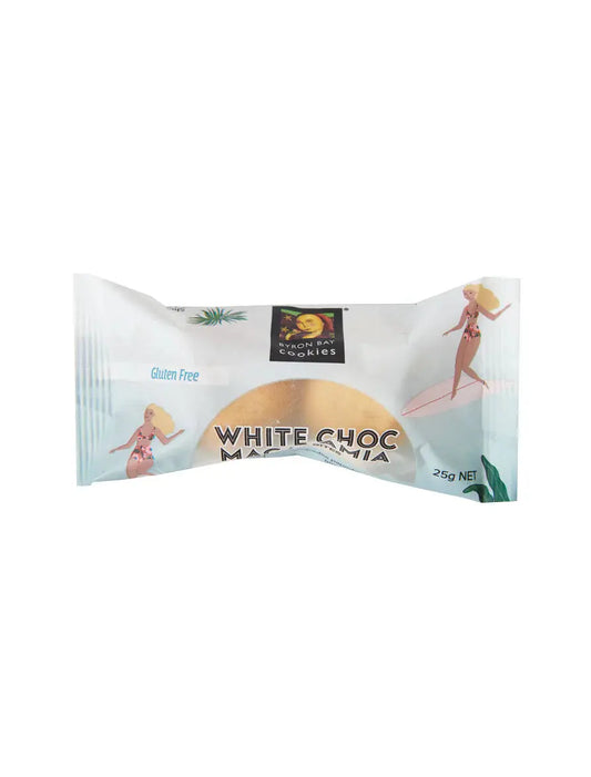 Byron Bay Gluten Free White Choc Macadamia Cookie Bites – 25 g Twin Pack Byron Bay Cookies