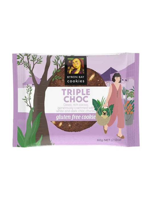 Byron Bay Cookies Triple Choc Fudge Cookie | GV | 60g Individually Wrapped Byron Bay Cookies