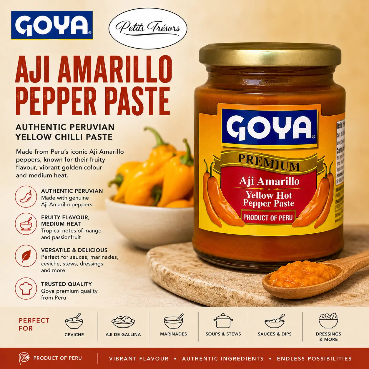 Goya Aji Amarillo Pepper Paste 212.6g | Authentic Peruvian Yellow Chilli Paste - Petits Tresors