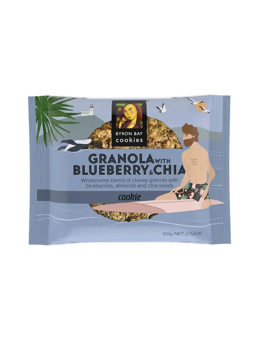 Byron Bay Blueberry & Chia Granola Cookie – 60 g Individually Wrapped Byron Bay Cookies