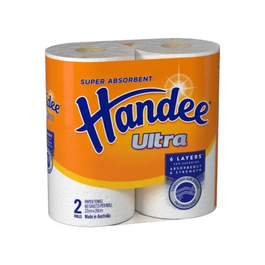 🧻 Handee Ultra Super Absorbent Paper Towels – 2 Pack (120 Sheets) Handee