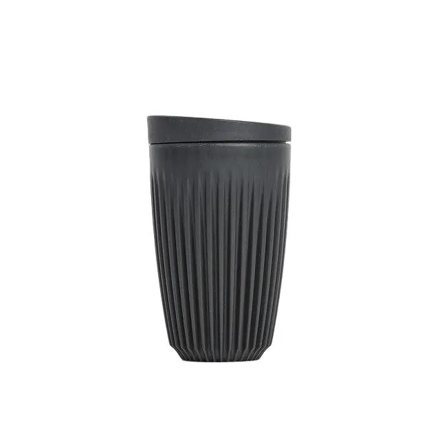 HuskeeOriginal Charcoal 12oz Cups with Lids – Sustainable Reusable Coffee Cups (Unboxed) Huskee