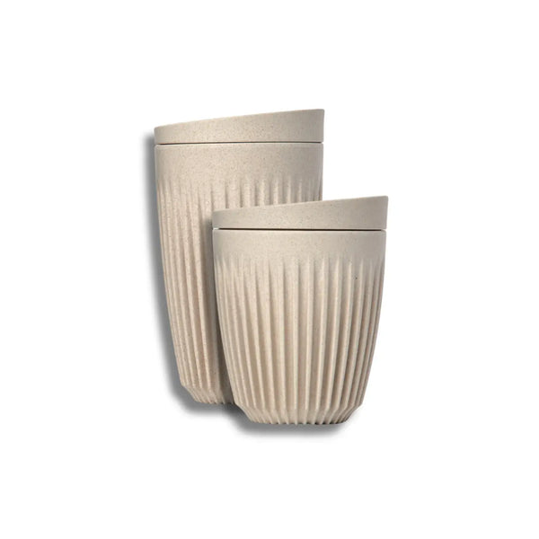 Huskee Cups | Keep Cups with Lids 2 Pack 8oz & 12oz Natural