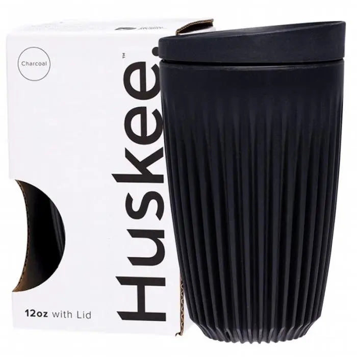 HuskeeOriginal Cup with Lid 12oz (354ml) – Charcoal 2 Pack
