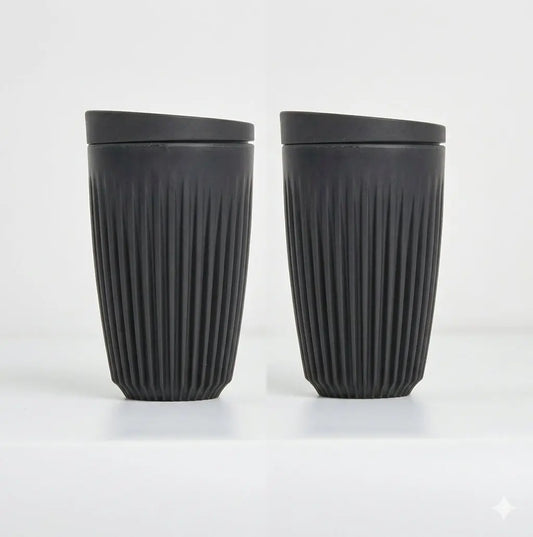 HuskeeOriginal Cup with Lid 12oz (354ml) – Charcoal 2 Pack