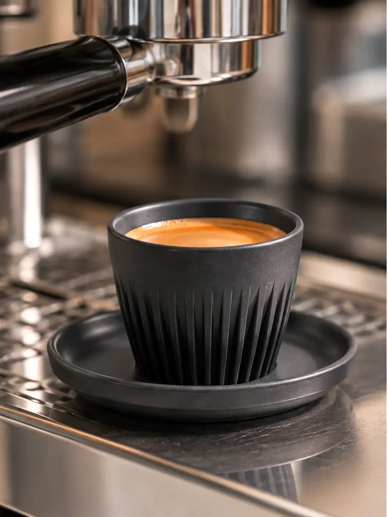 HuskeeOriginal 3oz Espresso Cup & Saucer Set – Charcoal