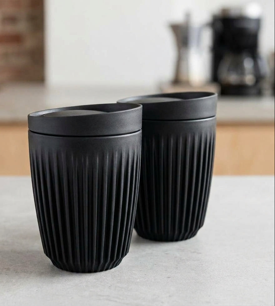 HuskeeOriginal Cup with Lid 8oz (236ml) – Charcoal 2 Pack
