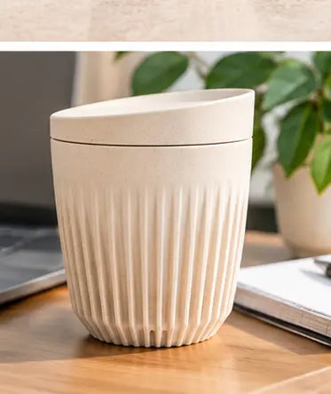 HuskeeOriginal | Reusable Coffee Cup with Lid 8oz 236ml Natural