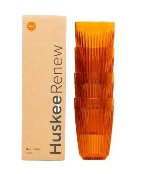 HuskeeRenew 12oz 4-Pack Amber – Sustainable Reusable Coffee Cups Huskee