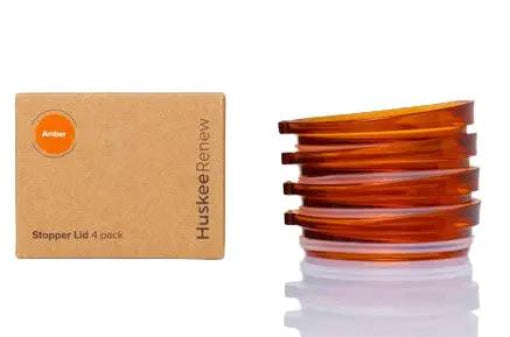 HuskeeRenew Amber Stopper Lids – Reusable Coffee Cup Lids (Universal Fit) Huskee