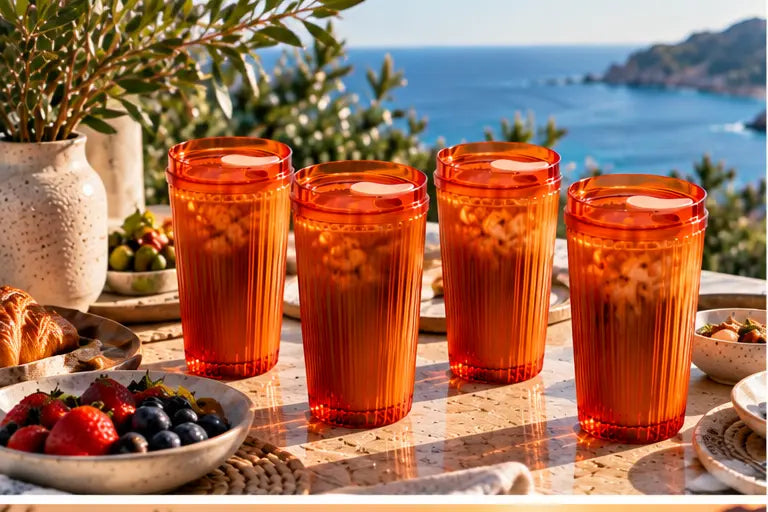 HuskeeRenew 12oz Coffee Cups & Stopper Lids 4 Pack – Amber
