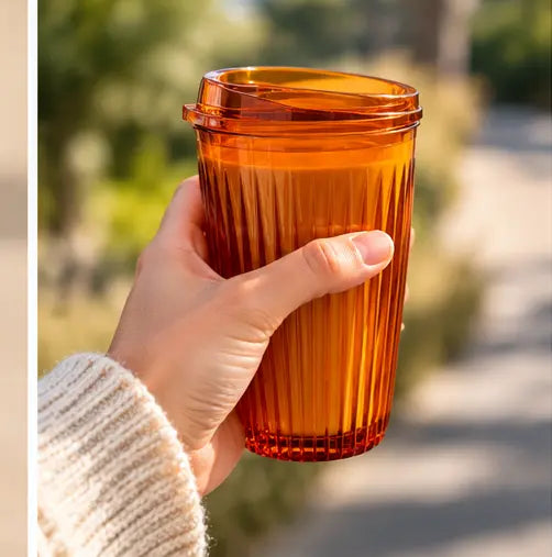 HuskeeRenew Stopper Lids 4 Pack – Amber | Fits 6oz–16oz Cups