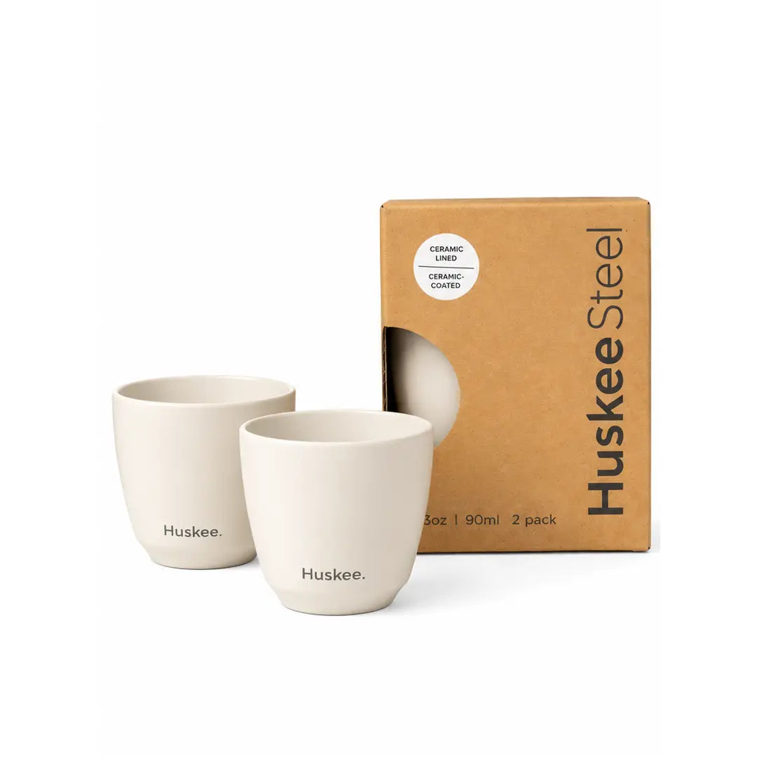 HuskeeSteel 3oz Ceramic Espresso Cups Set of 2 – 90ml