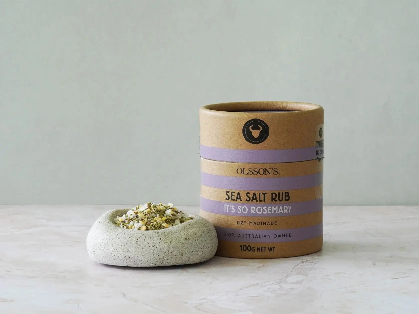 Olsson’s It’s So Rosemary Sea Salt Rub – 100 g Kraft Canister Olsson's Salt