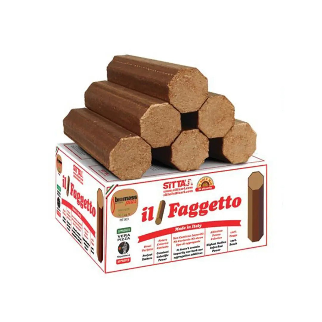 Il Faggetto Beech Wood Briquettes – Premium Fuel for Wood-Fired Pizza Ovens (18kg) - Petits Tresors