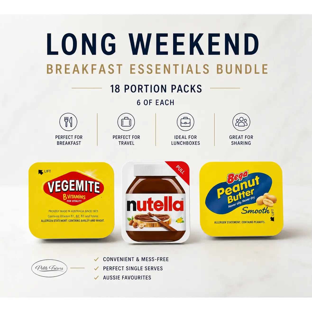 Long Weekend Breakfast Essentials Bundle – 18 Portion Packs - Petits Tresors