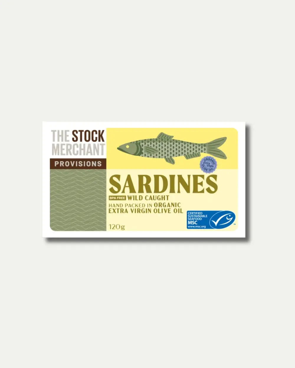The Stock Merchant MSC-Certified Sardines in Extra Virgin Olive Oil 120g