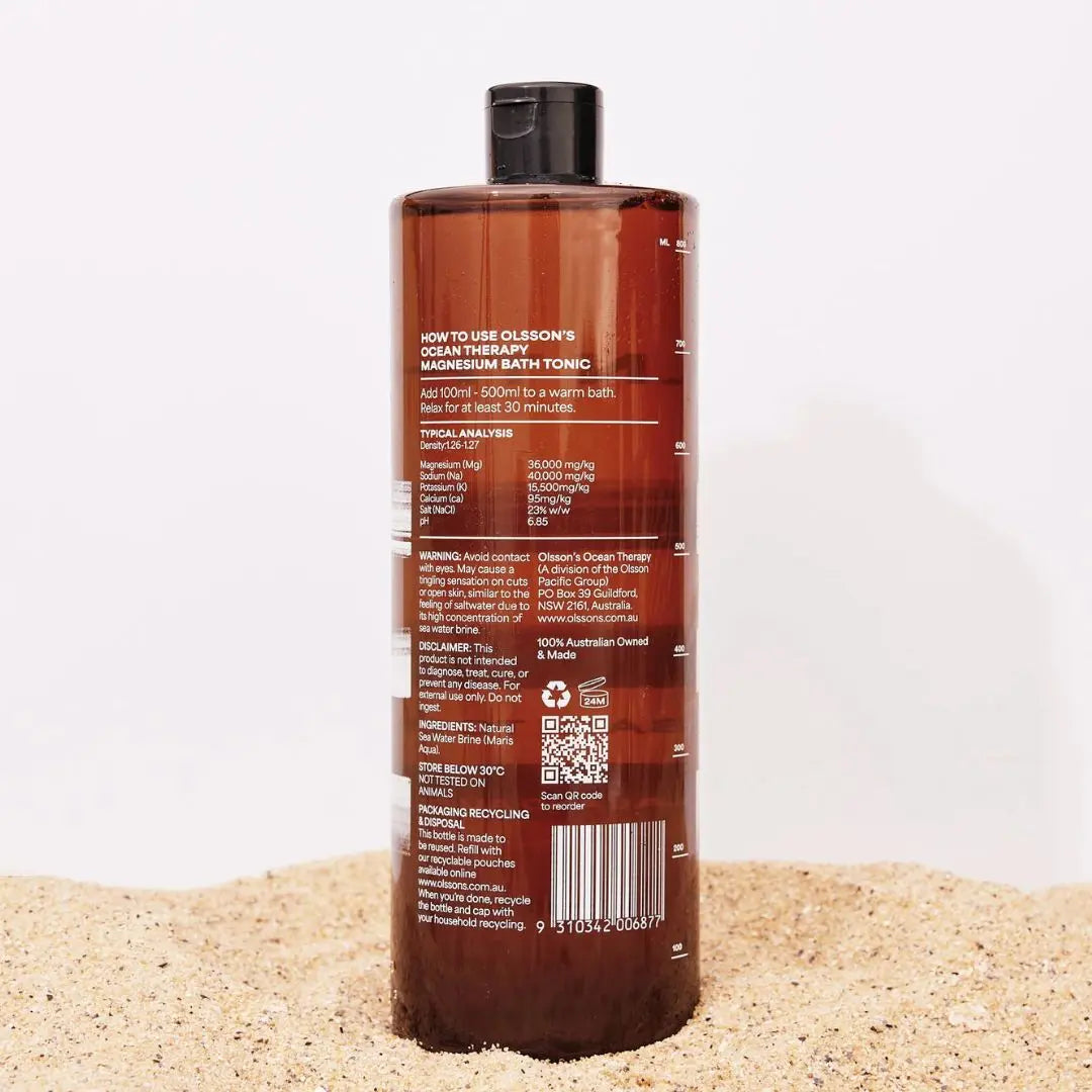 Olsson’s Ocean Therapy Magnesium Bath Soak 1000ml – Australian Mineral Bath Soak