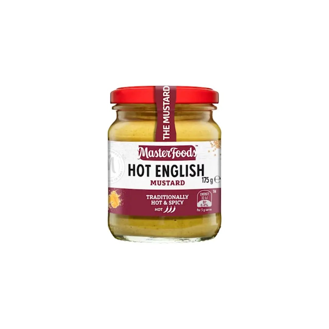 MasterFoods Hot English Mustard 175 g – Bold & Fiery Australian Condiment MasterFoods