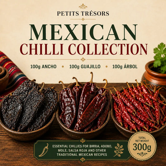 Mexican Chilli Collection 300g | Ancho, Guajillo & Árbol Chillies - Petits Tresors