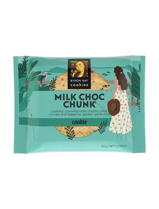 Byron Bay Milk Choc Chunk Café Cookie – 60 g Individually Wrapped Byron Bay Cookies