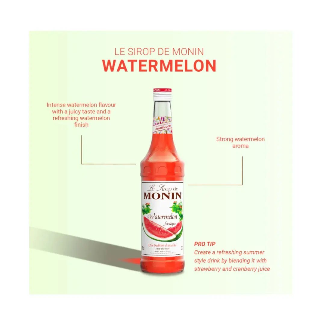 Le Sirop de MONIN Watermelon 700 ml – Juicy Fruit Syrup for Cocktails, Mocktails & Desserts Monin