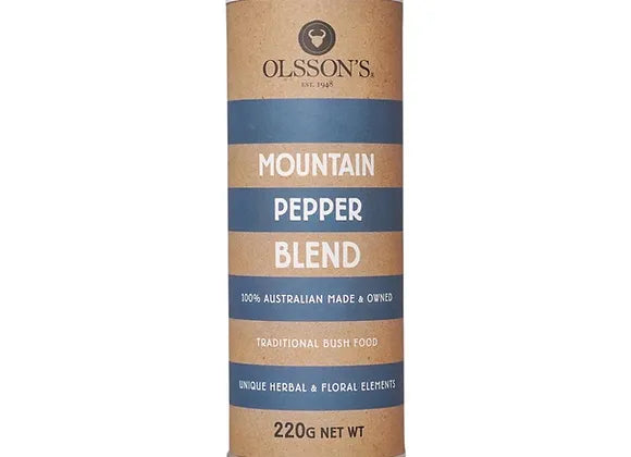 Olsson's Salt | Mountain Pepper Blend 220g | Kraft Canister With Sifter/Pourer Lid