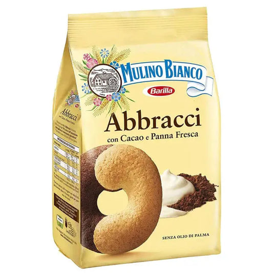 Mulino Bianco Abbracci Biscuits – Chocolate and Cream Italian Biscuits Mulino Bianco