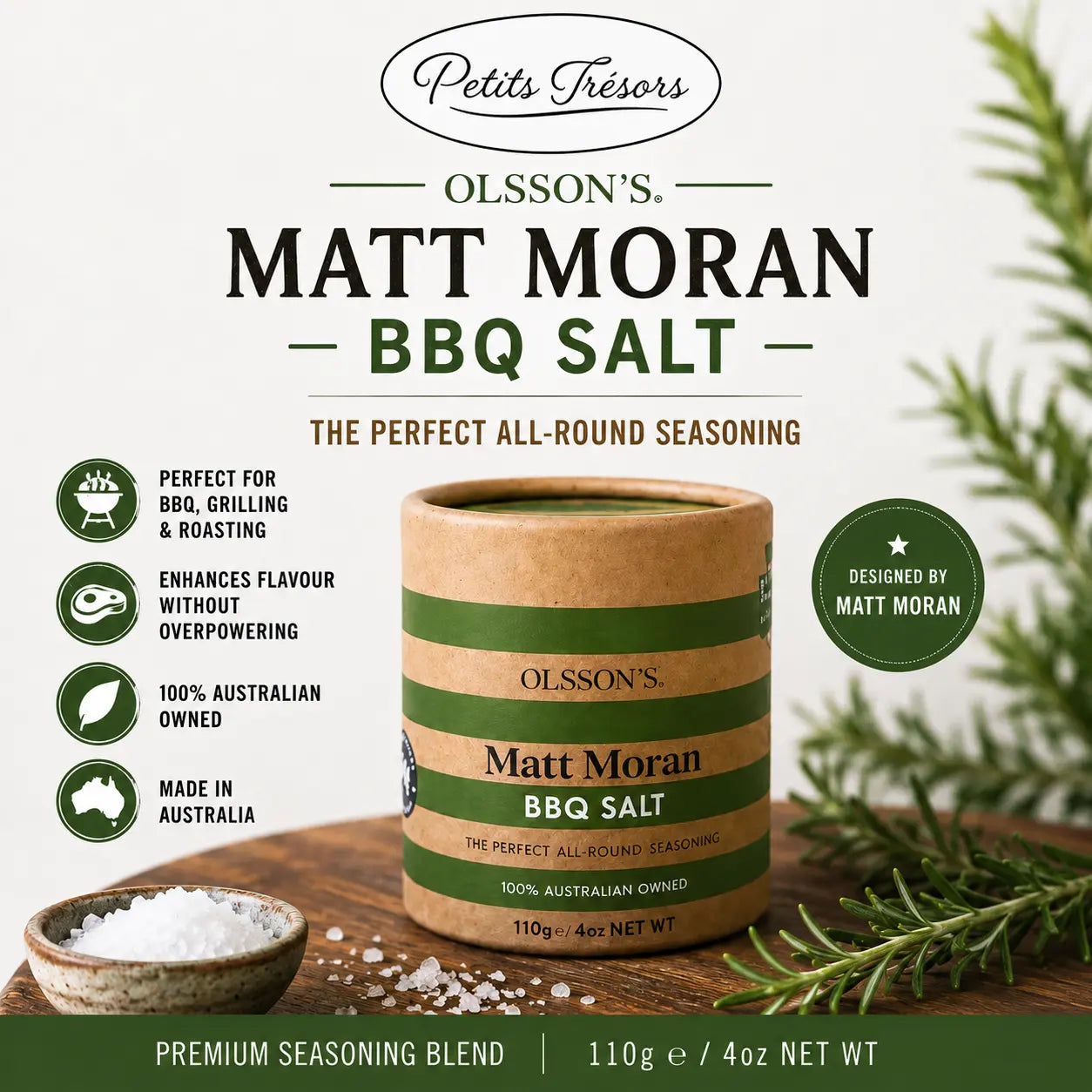 Olsson's x Matt Moran BBQ Salt 110g - Petits Tresors
