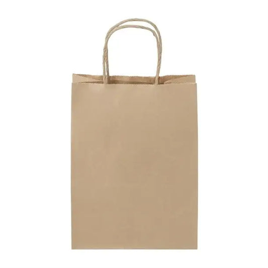 Paper Carry Bag Small | Twisted Paper Handles | Brown, 260 x 340 x 80mm Petits Tresors
