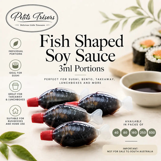 Fish Shaped Soy Sauce 3ml Portions – 40 to 500 Pack