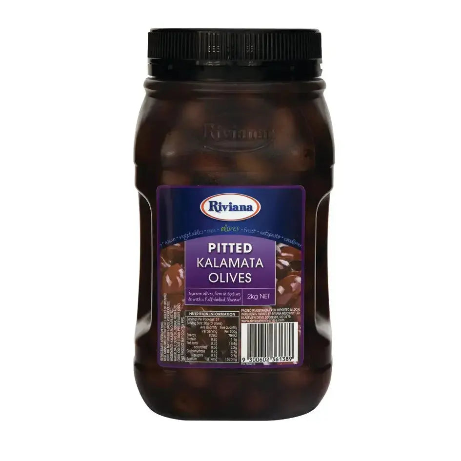 Riviana Pitted Kalamata Olives – Premium Mediterranean Olives (Firm & Full-Flavoured) Riviana