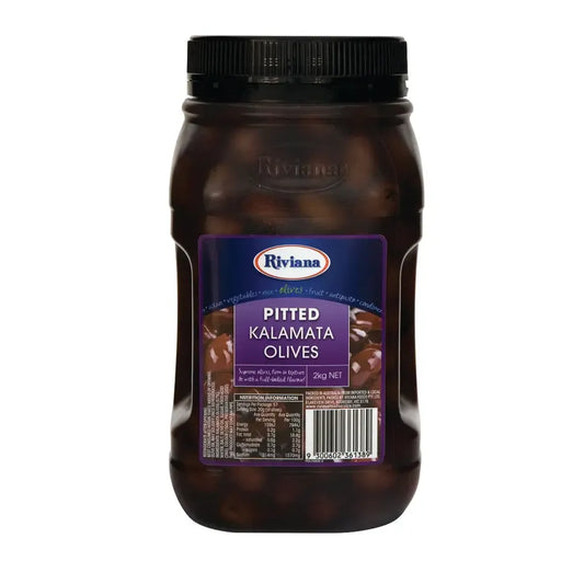 Riviana Pitted Kalamata Olives – Premium Mediterranean Olives (Firm & Full-Flavoured)
