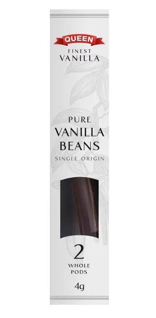 Queen Pure Vanilla Beans – Single Origin, 2 Pods | Premium Grade A Vanilla from the Tropics Queen