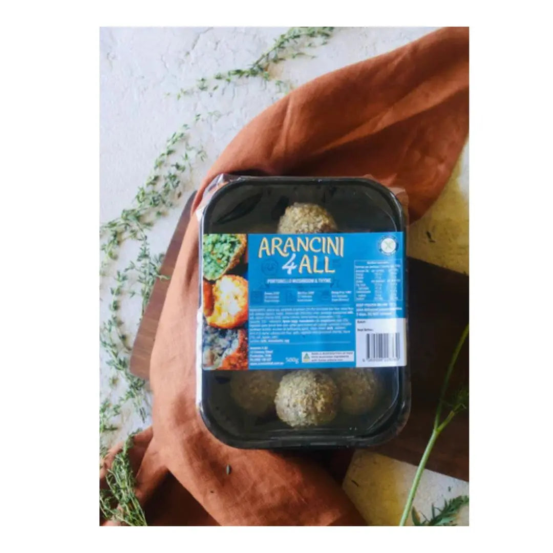Roasted Portobello Mushroom, Thyme & Cream Cheese Arancini - Petits Tresors