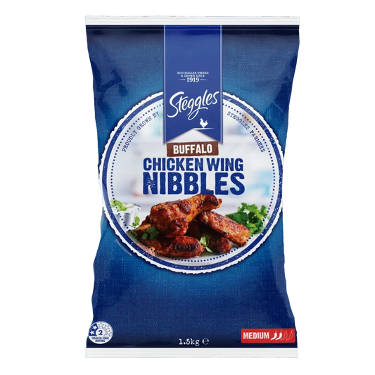 Steggles Buffalo Chicken Wing Nibbles – 1.5 kg Family Pack Steggles