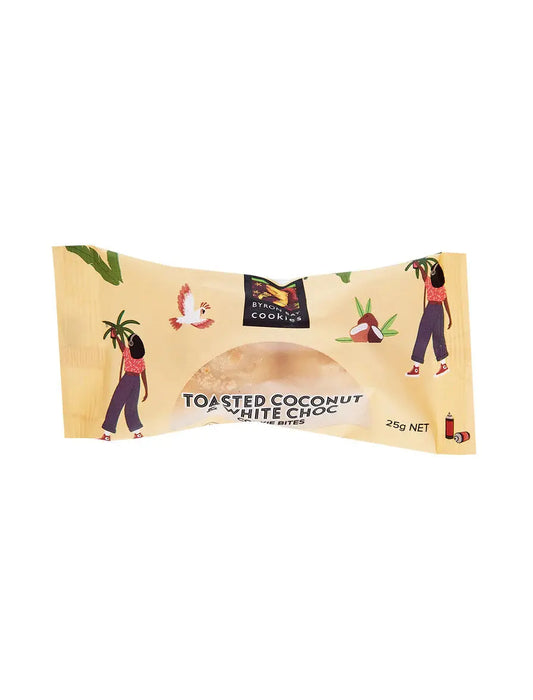 Byron Bay Toasted Coconut & White Choc Cookie Bites – 25 g Twin Pack Byron Bay Cookies