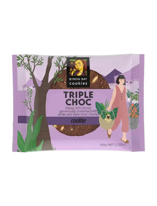 Byron Bay Triple Choc Fudge Café Cookie – 60 g Individually Wrapped Byron Bay Cookies