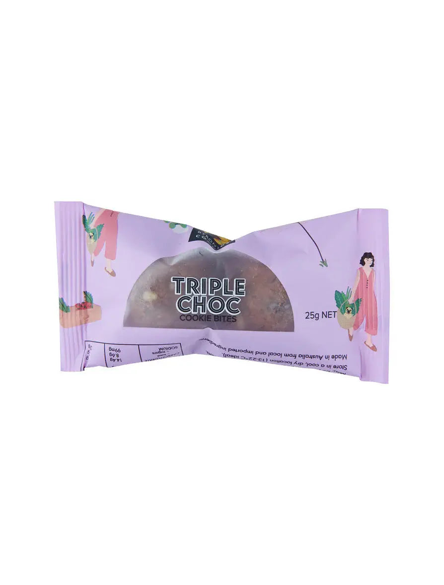 Byron Bay Cookies Triple Choc Cookie Bites – 25 g Twin Pack Byron Bay Cookies