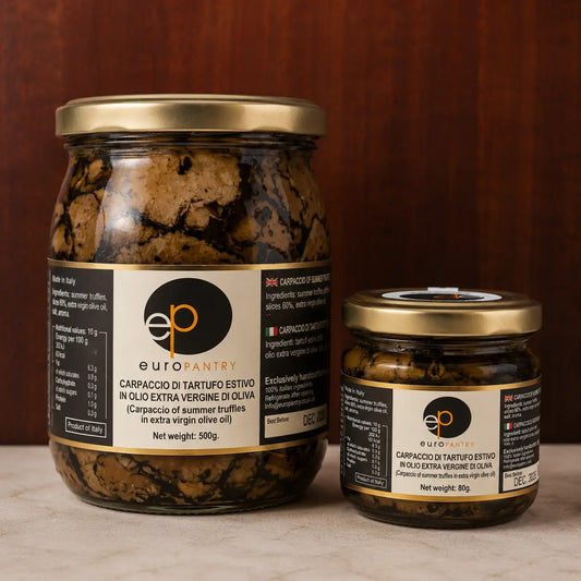 EuroPantry | Truffle Carpaccio 80g, 500g | Thin slices of truffle in EV Olive Oil Euro Pantry