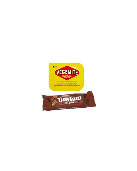 Ultimate Aussie Gift Pack – 25 Vegemite Portions & 25 Tim Tams | Travel, Gifting & Holidays Petits Tresors