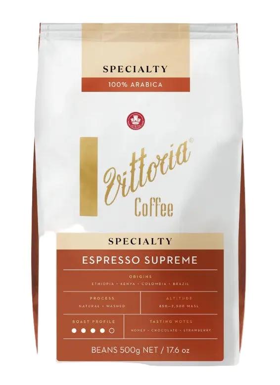 Vittoria Coffee Specialty Espresso Supreme Beans 500 g – Bold, Balanced, and Beautifully Roasted Vittoria