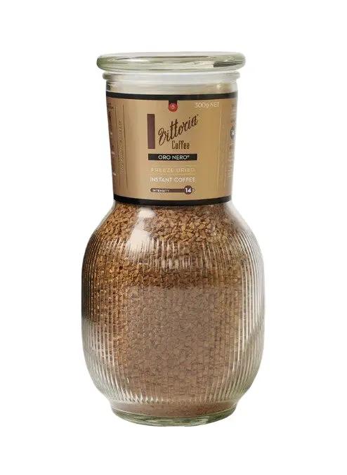 Vittoria Coffee Oro Nero Instant Coffee 300g Vase – Bold, Smooth & Intensely Refined Vittoria