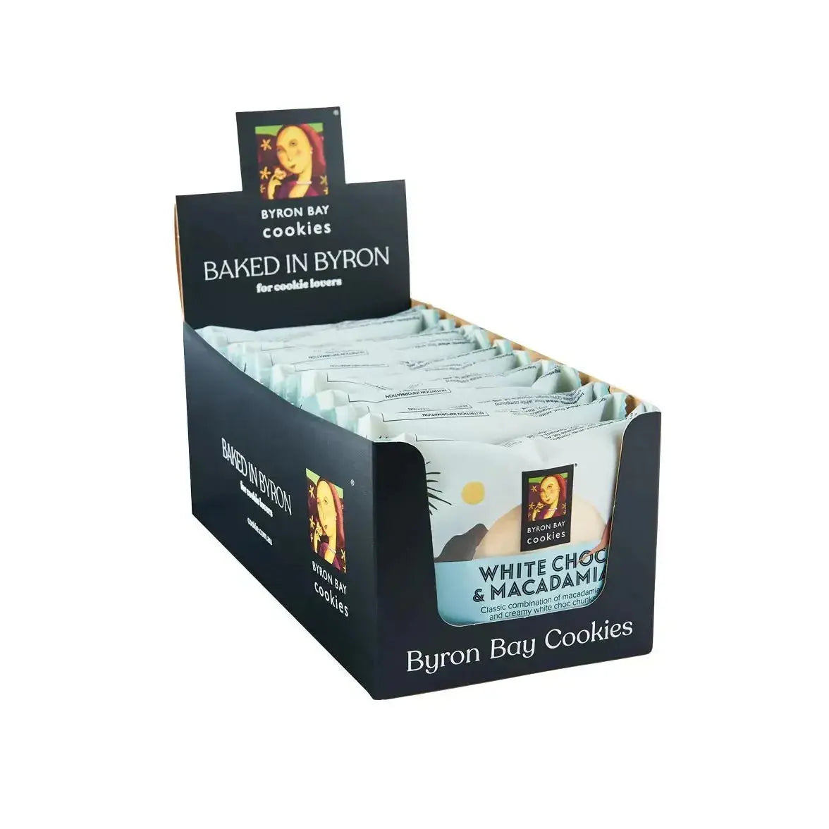 Byron Bay Cookies White Choc Macadamia – 60g Individually Wrapped Byron Bay Cookies