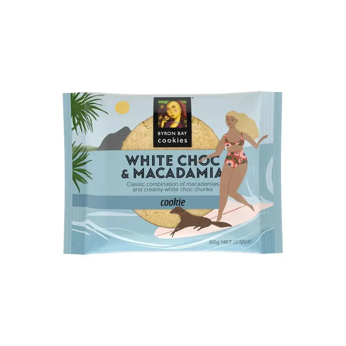Byron Bay Cookies White Choc Macadamia – 60g Individually Wrapped Byron Bay Cookies